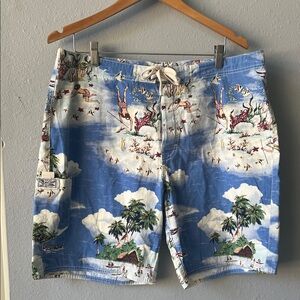 Polo by Ralph Lauren Blue and Cream Patterned Shorts
